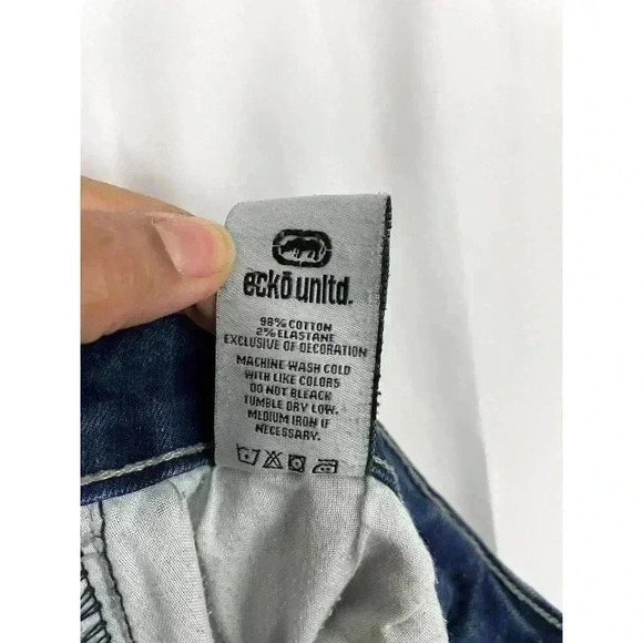 Ecko Unltd Blue Denim Skinny Jeans Sz 36 Stretch Men's - Picture 12 of 12